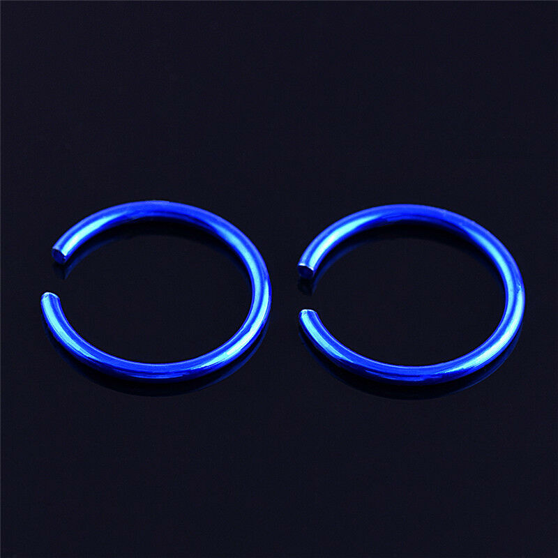 40x Colorful Stainless Steel Nose Rings Piercing Lip Hoop Piercing Jewelry N Tt
