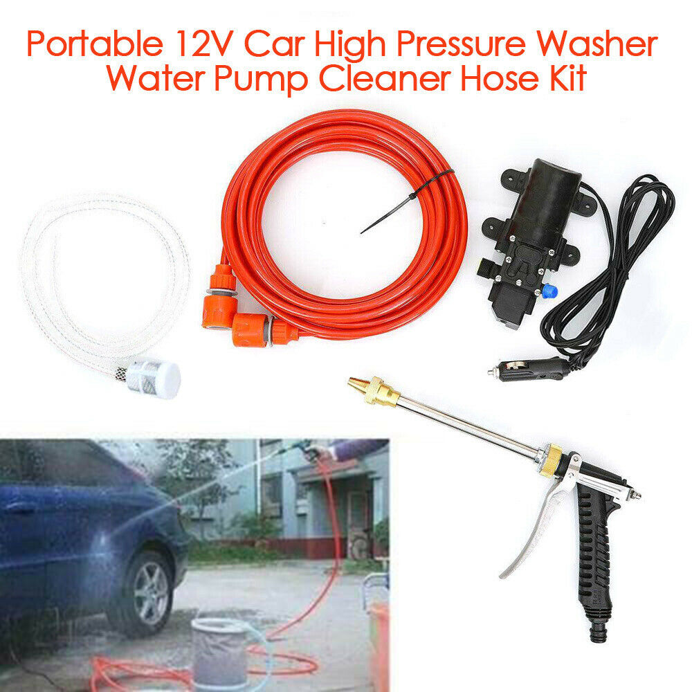 Portable 12V 80W Car High Pressure Washer Water Pump Kit Jet Washing