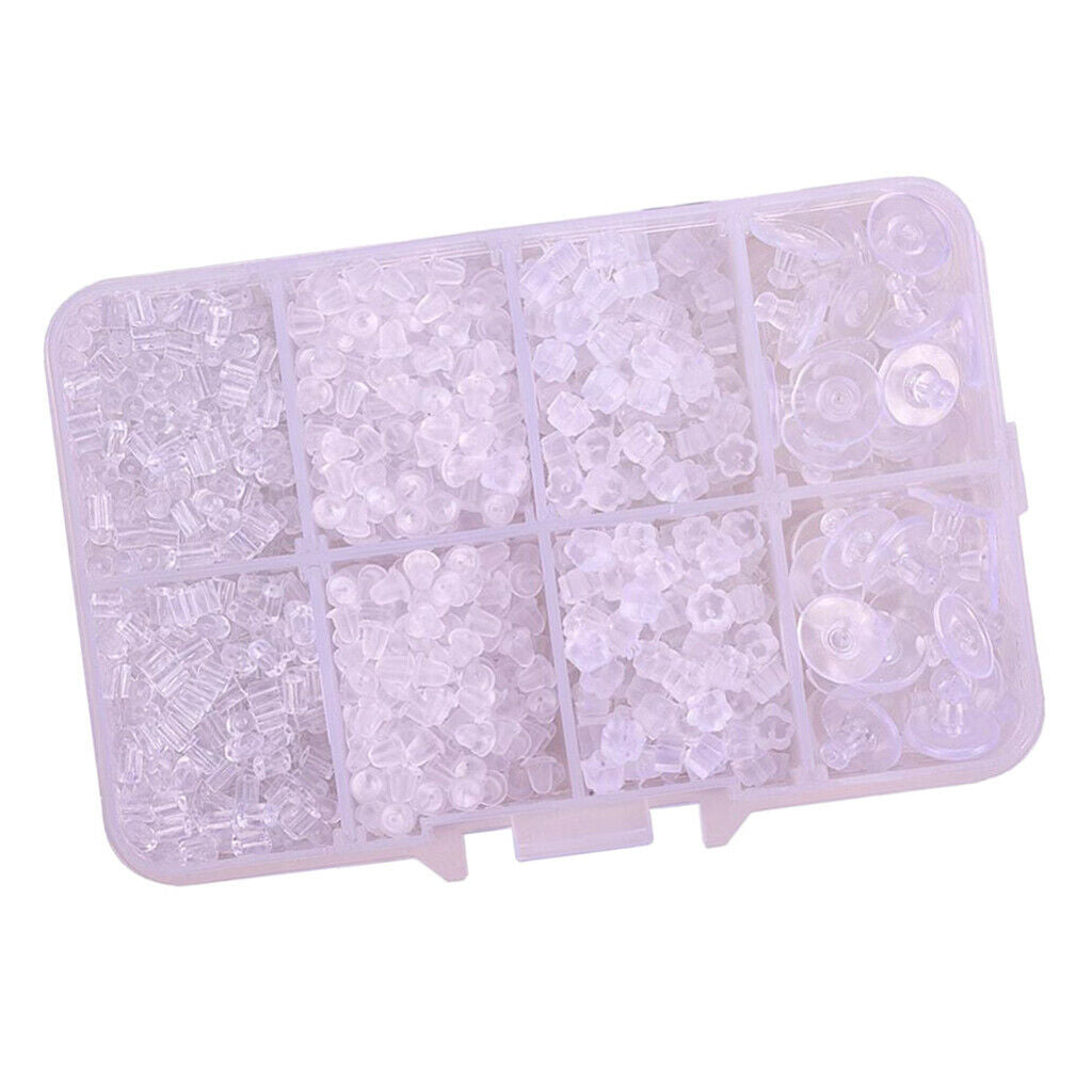 1666 Pcs Clear Rubber Plastic Earring Stopper Stopper DIY Earring