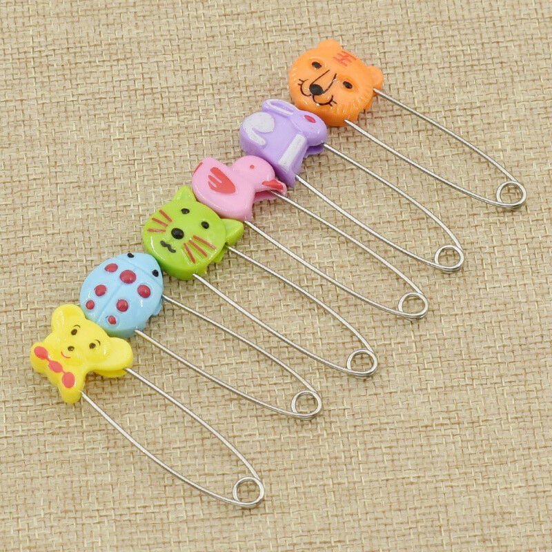 6pcs Cartoon Animal Stainless Steel Safety Pins Hand Sewing Needles Tools DIY