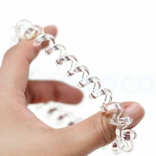 6Pcs Elastic Girl Clear Rubber Telephone Wire Hair Ties Hairband Rope Ties