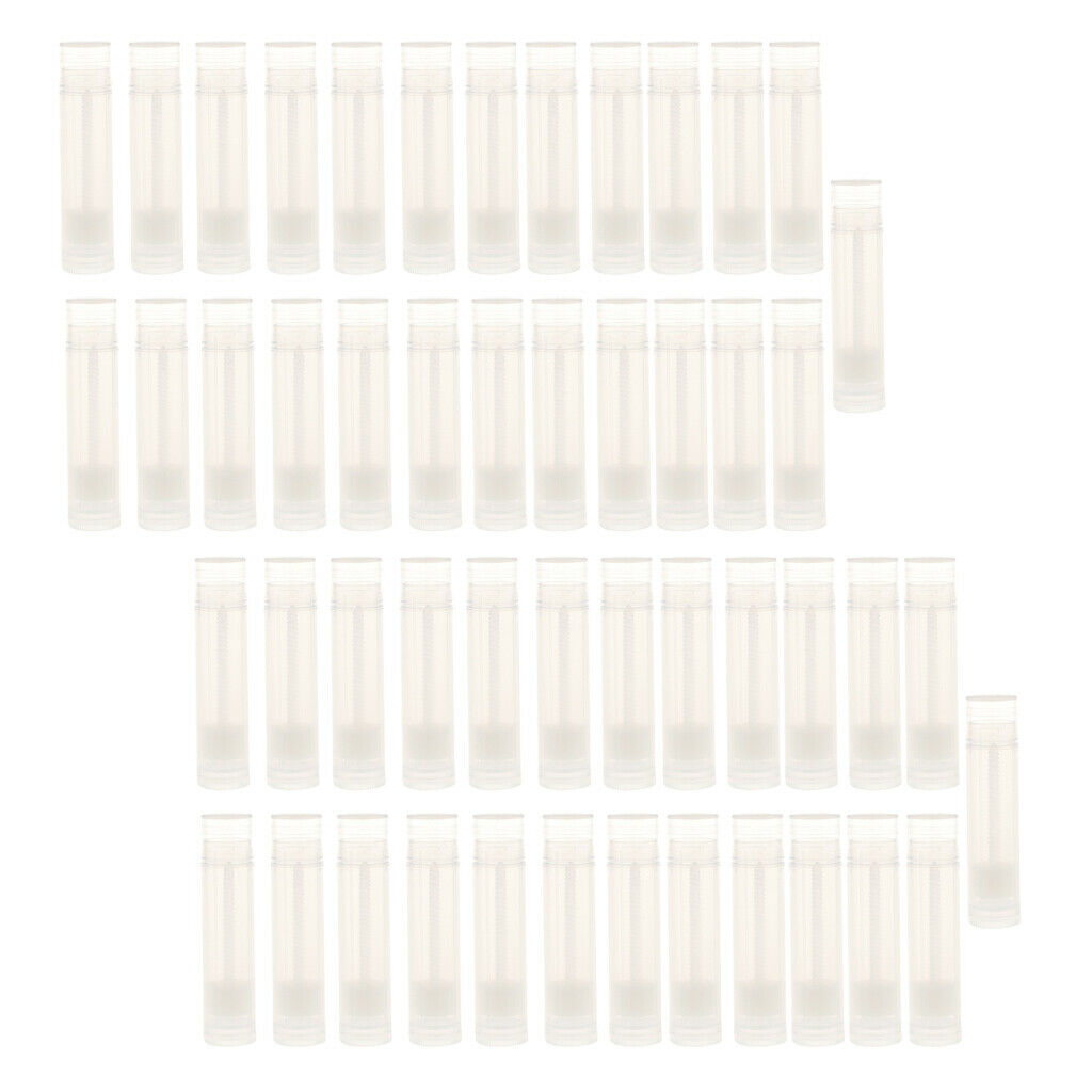 50 Pieces 5g Empty DIY Lip Balm Tubes Clear Lipstick Bottles Containers Set