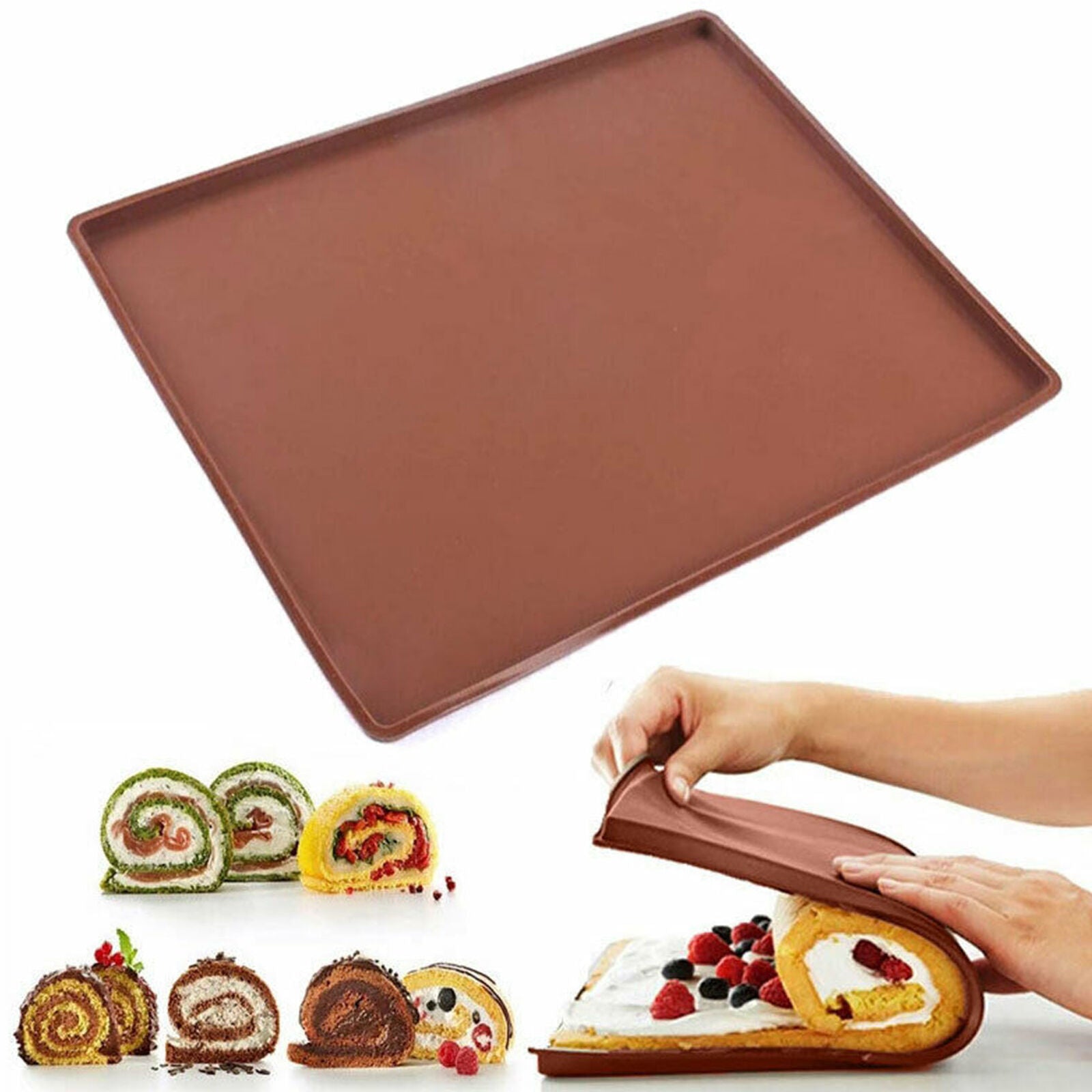 Silicone Baking Mat Non-stick Cake Swiss Roll Pastry Tool Muffin Tray Pad