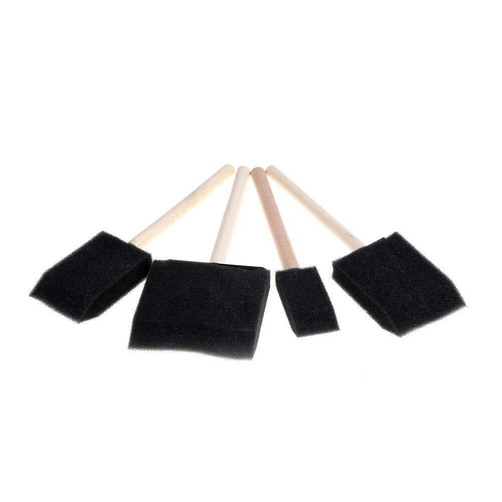 4x Foam Sponge Brushes Wooden Handle Painting Drawing Art Craft Draw Graffiti DD