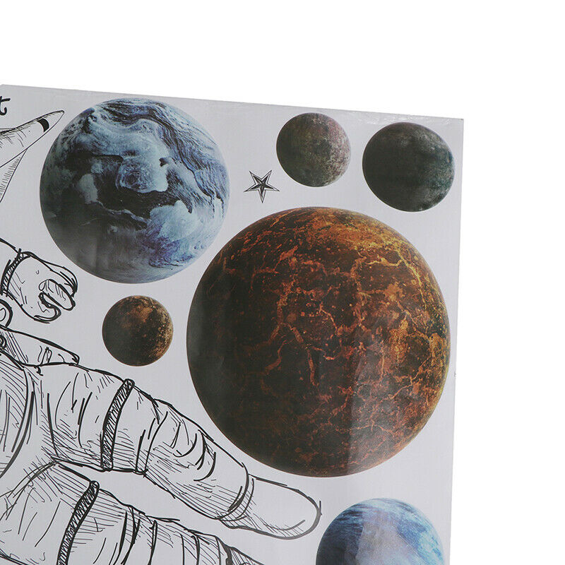 Space Astronaut Wall Stickers Bedroom Living Room Background Home Decorat.l8