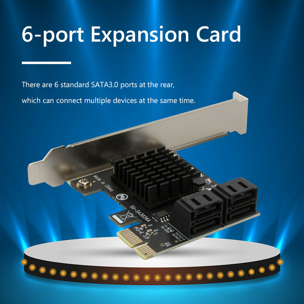 SATA PCIe Adapter 6 Ports SATA III To PCI Express 3.0 X1 Controller Card