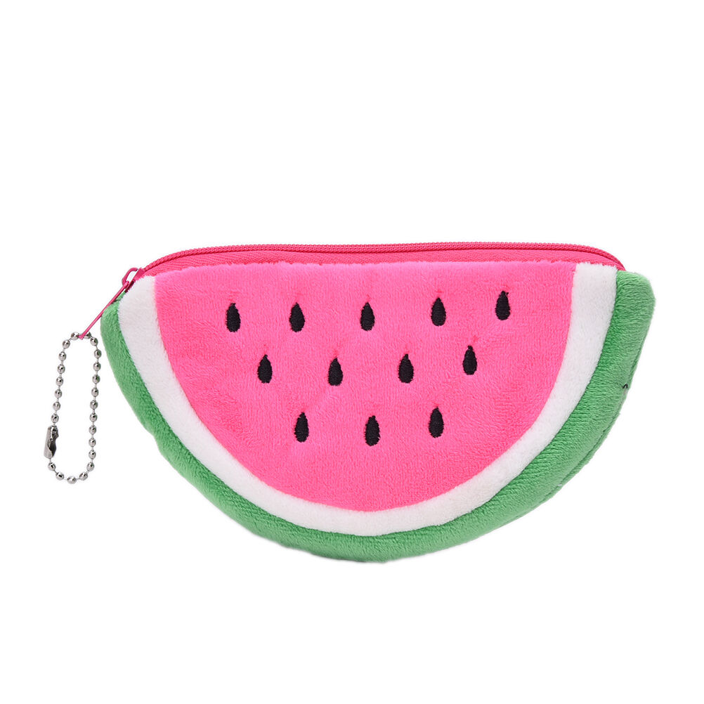 Watermelon Plush Stationery Pencil case Pen Purse Bag Lovely Cosmetic Bag Pin DD