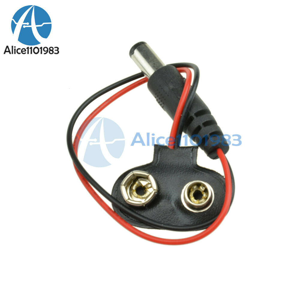 2PCS T type 9V DC Battery Power Cable Barrel Jack Connector for Arduino DIY