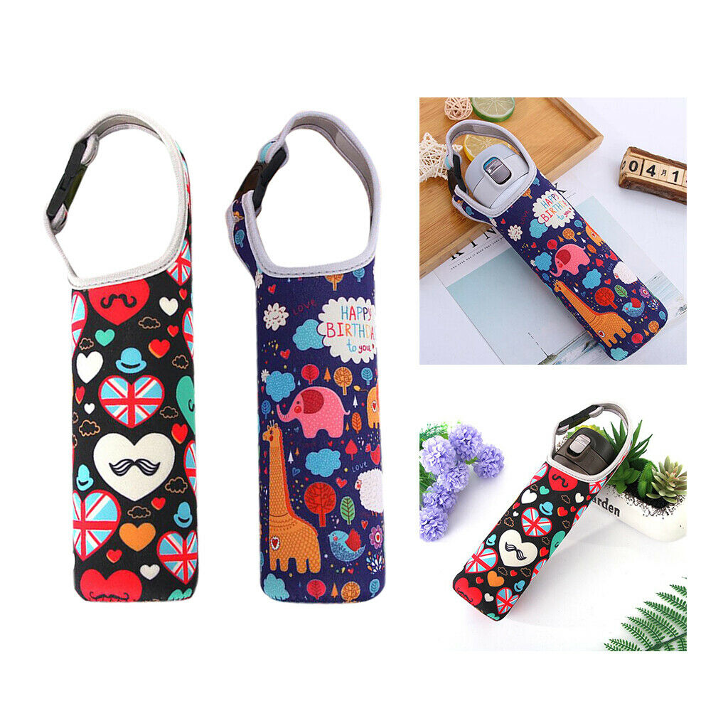2 Pieces Kid Student Multicolor Insulation Tumbler Cups Sleeve Holders