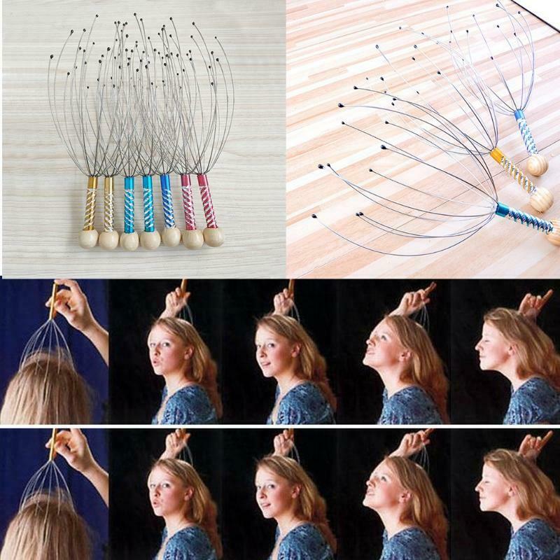 Metal Head Massager Octopus Scalp Relax Spa Headache Stimulate Blood Circula