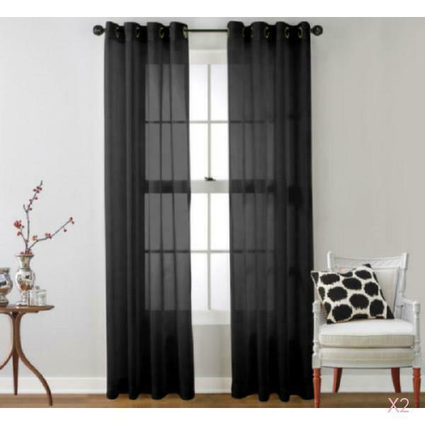 Black Curtains Carnation Pure Valance Tulle Gauze Decoration For Living Room