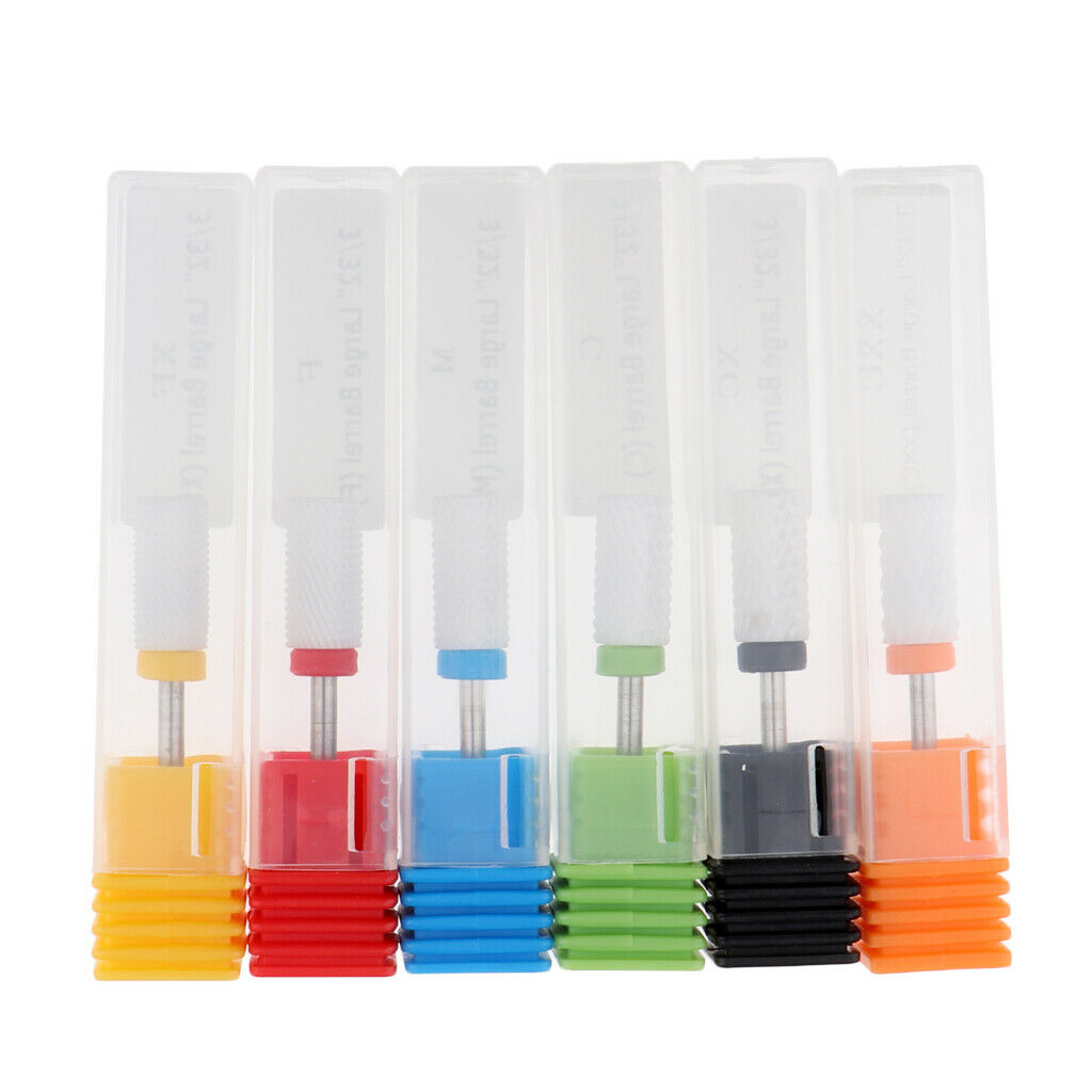 Ceramic Nail Files Drill Bit Manicure Electric Grinding Polishing Head 6x Flat