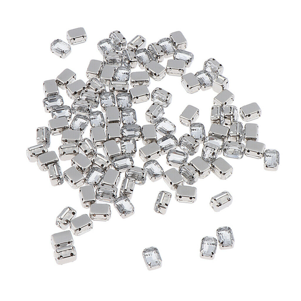 100Pcs Acrylic Flatback Sew On Claw Drill Rhinestones DIY Project 10mm