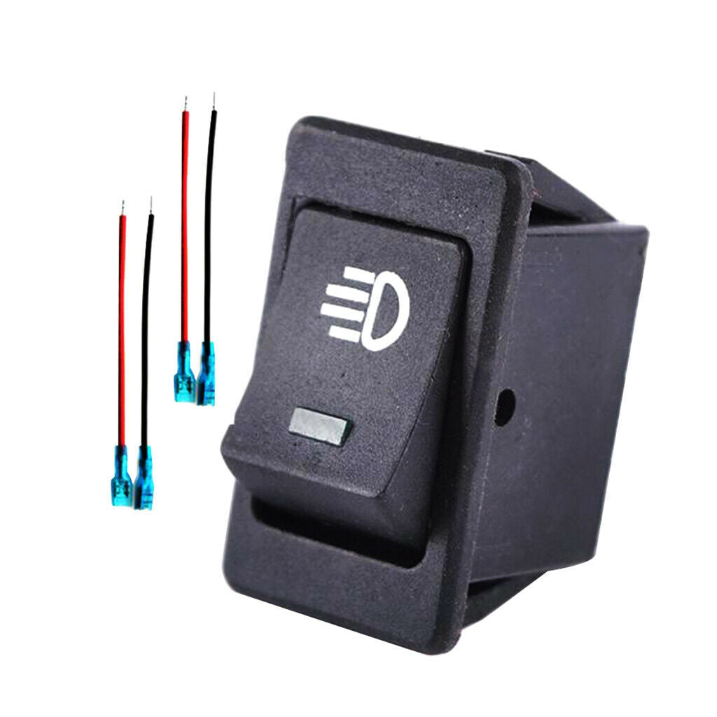 Pair of 35A 12V Fog Lights Rocker Toggle Switches W / Green + Blue LED