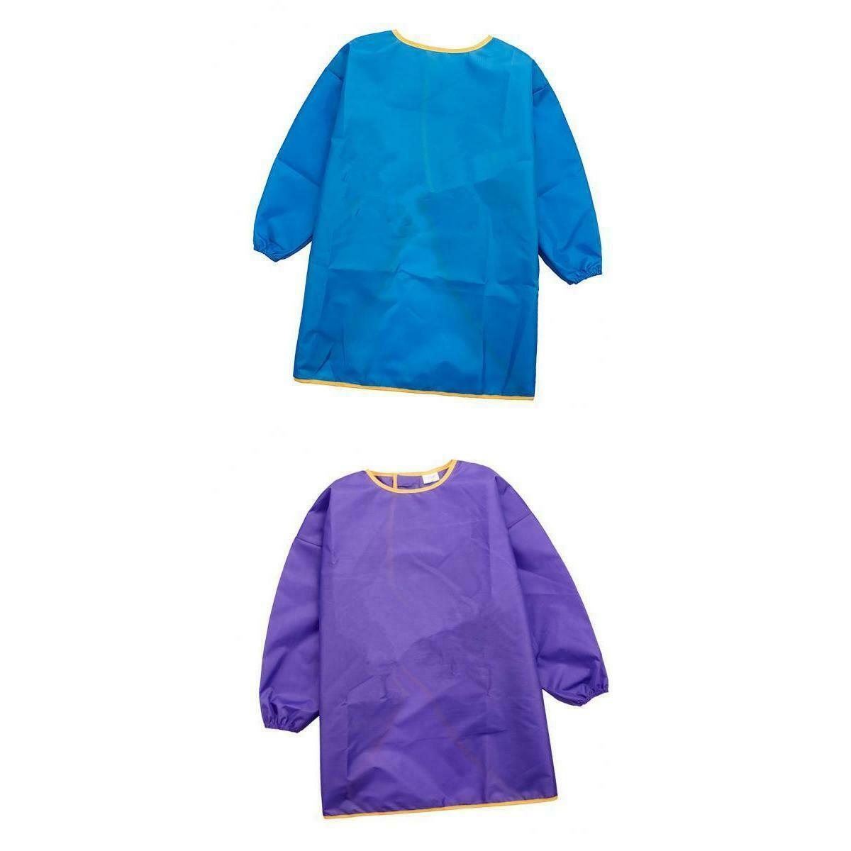 2pcs Kids Waterproof Aprons Long-sleeve Smock Cooking Painting Art Toddler  L