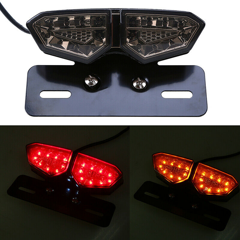 Motorcycle Rear Taillight Turn Signal Brake License Plate Holder Integrated Lamp