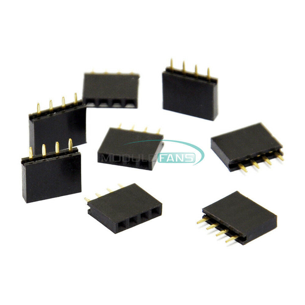 50PCS 2.54mm Header Straight Single Row 1x4 pins Female Connector