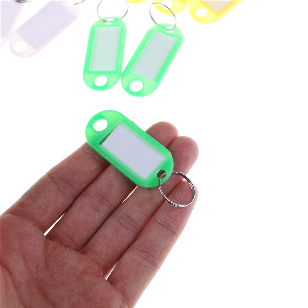 20pcs Keychain Key Split Ring ID Tags Name Card Label Luggage Bag Tag Tt