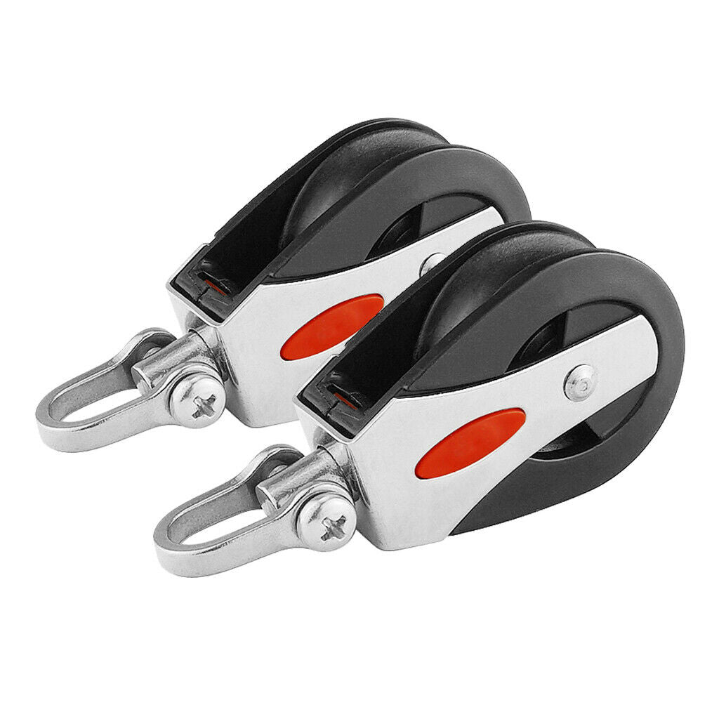 41mm Marine 316 SS Block Rope Pulley Nylon Sheave Sailing Boat+Ball Bearings