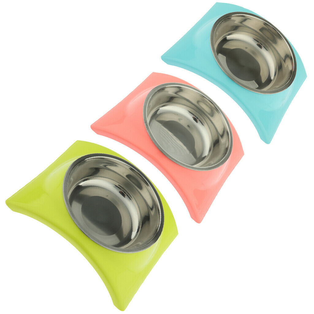 Pet Dog Dual-Use Food Bowl Pet Slip and Leakproof Bowl Stainless Steel Pink