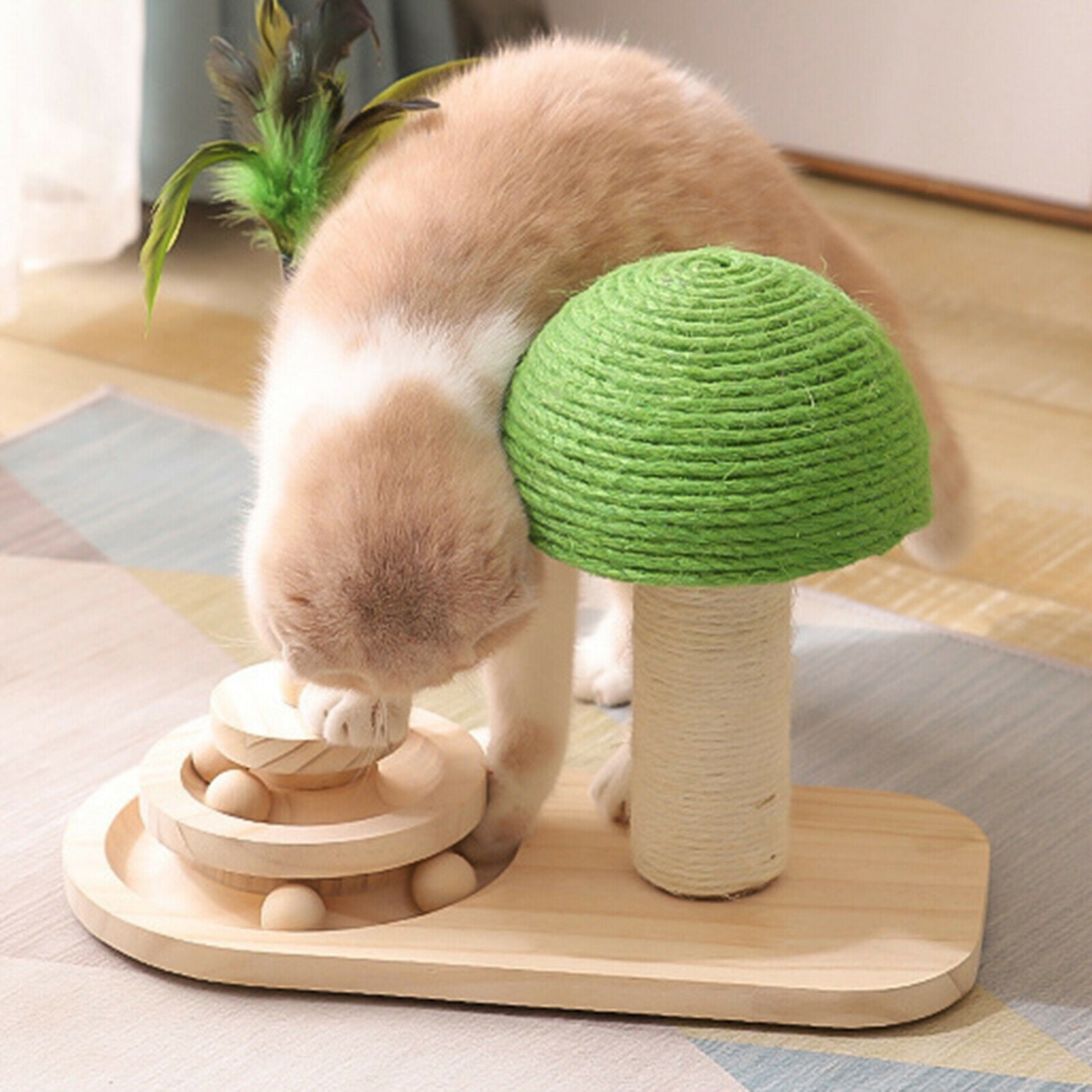 Cat Scratch Ball Scratching Post Catnip Balls Rolling Exercise Turnatable