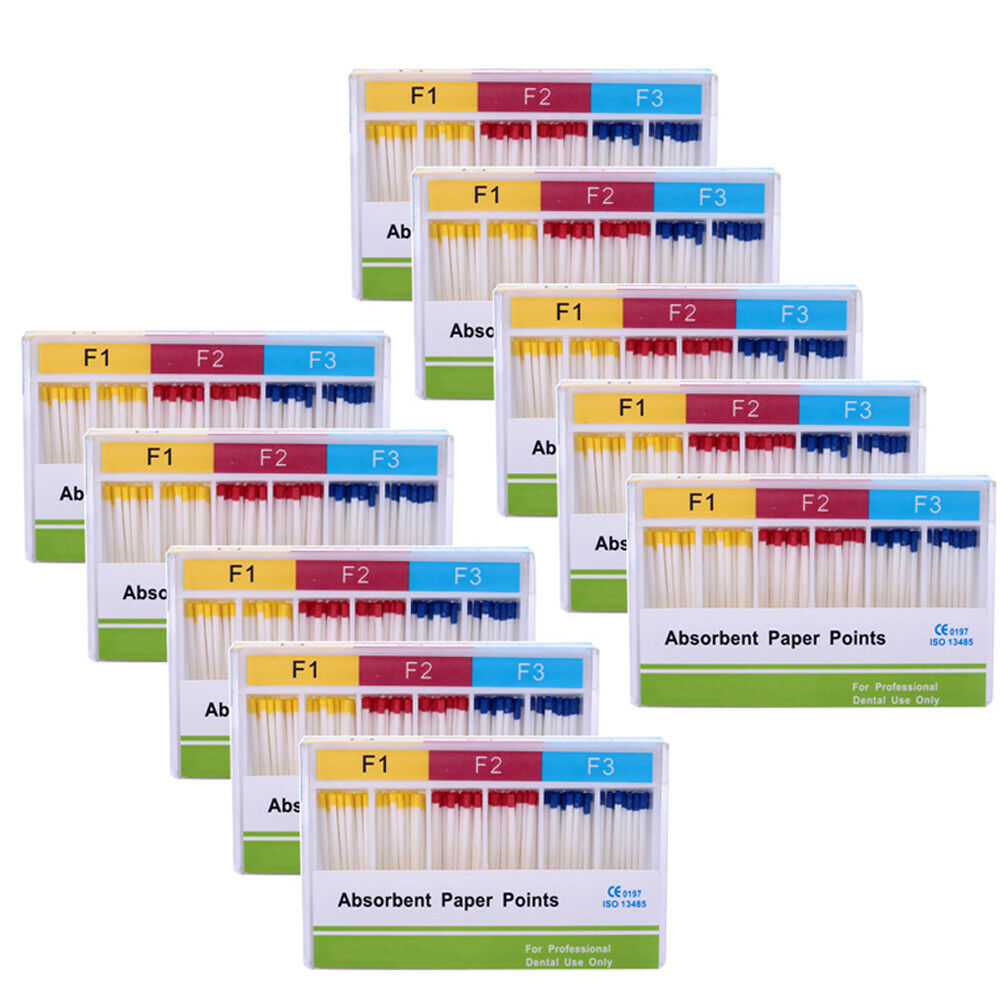 50X Dental Endodontic Root Canal Absorbent Paper Points F1 F2 F3 for Dental Use