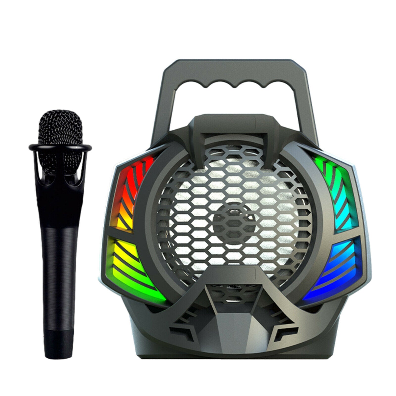Portable Disco Bluetooth Speaker Rechargeable w/Microphone Support FM Radio