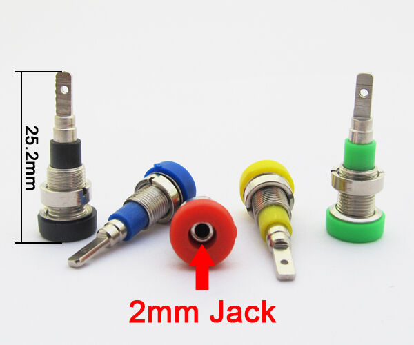 50pcs 2mm Copper Binding Post Banana Jack W/Long size 5 colors