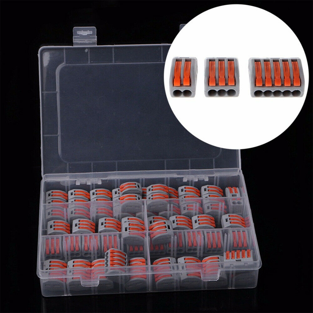 60Pcs Electrician Electrical Soft and Hard Wire Quick Connector Terminal Block