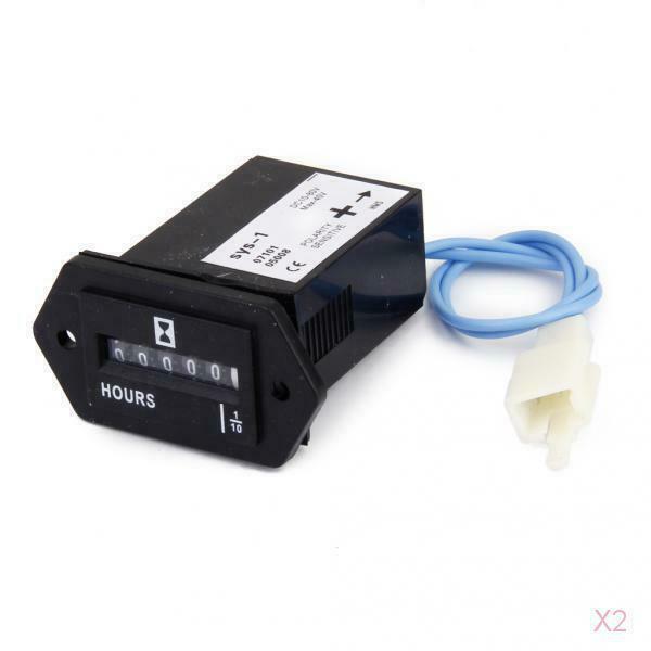 10-80V DC / AC Quartz Hour Meter Gauge with Wire for Car Boat Truck Engine