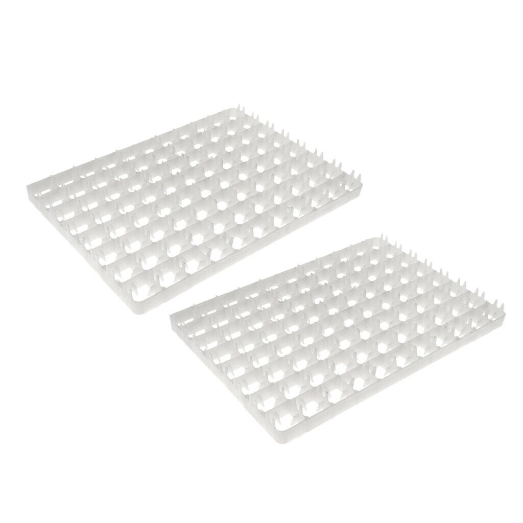 2 Pcs Hatcher 88-Chicken Eggs Tray for Duck Quail Automatic Incubator, 49x36x3cm