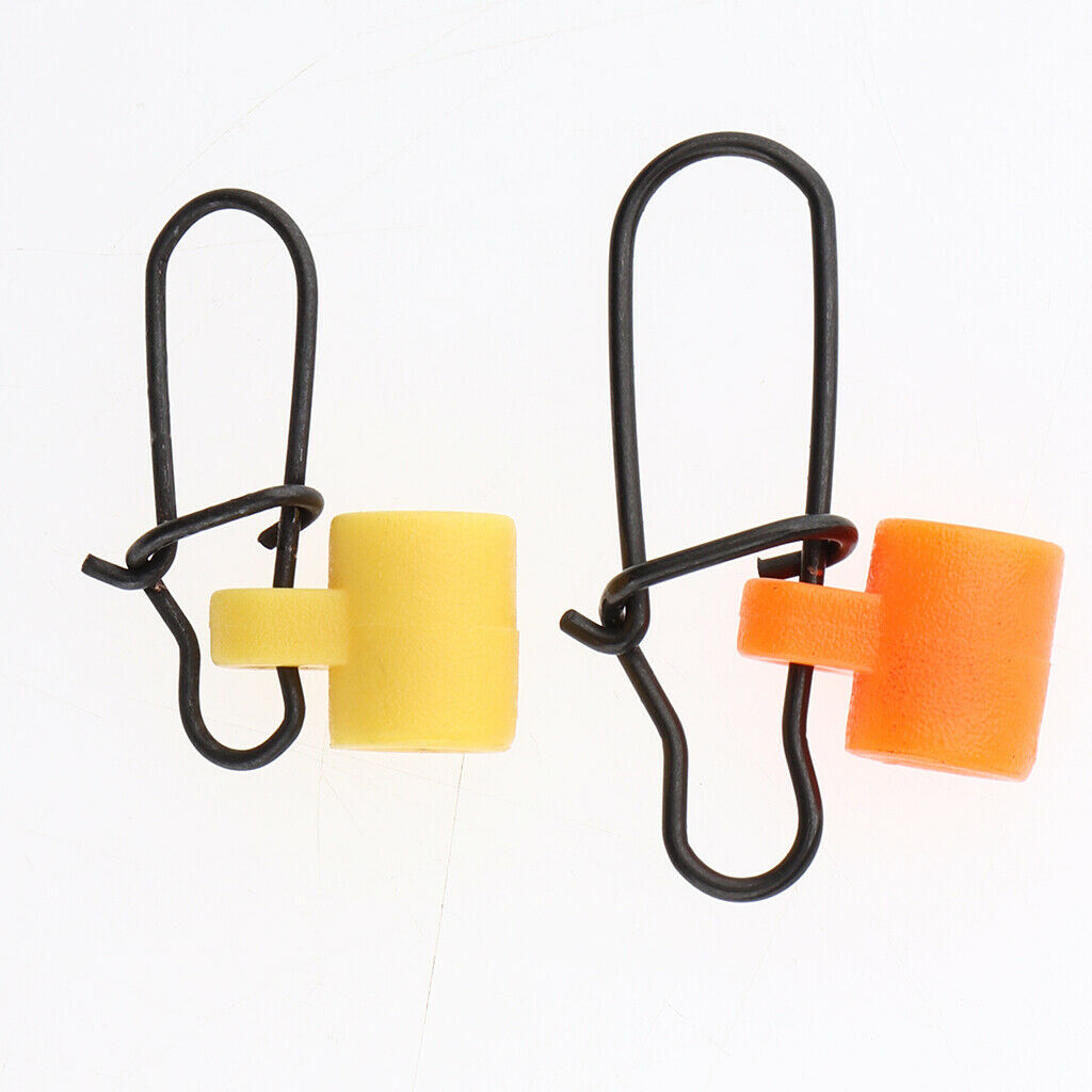 10pcs Fishing Line Sinker Slide Hooked Steel Connector Pin with Safety Snaps