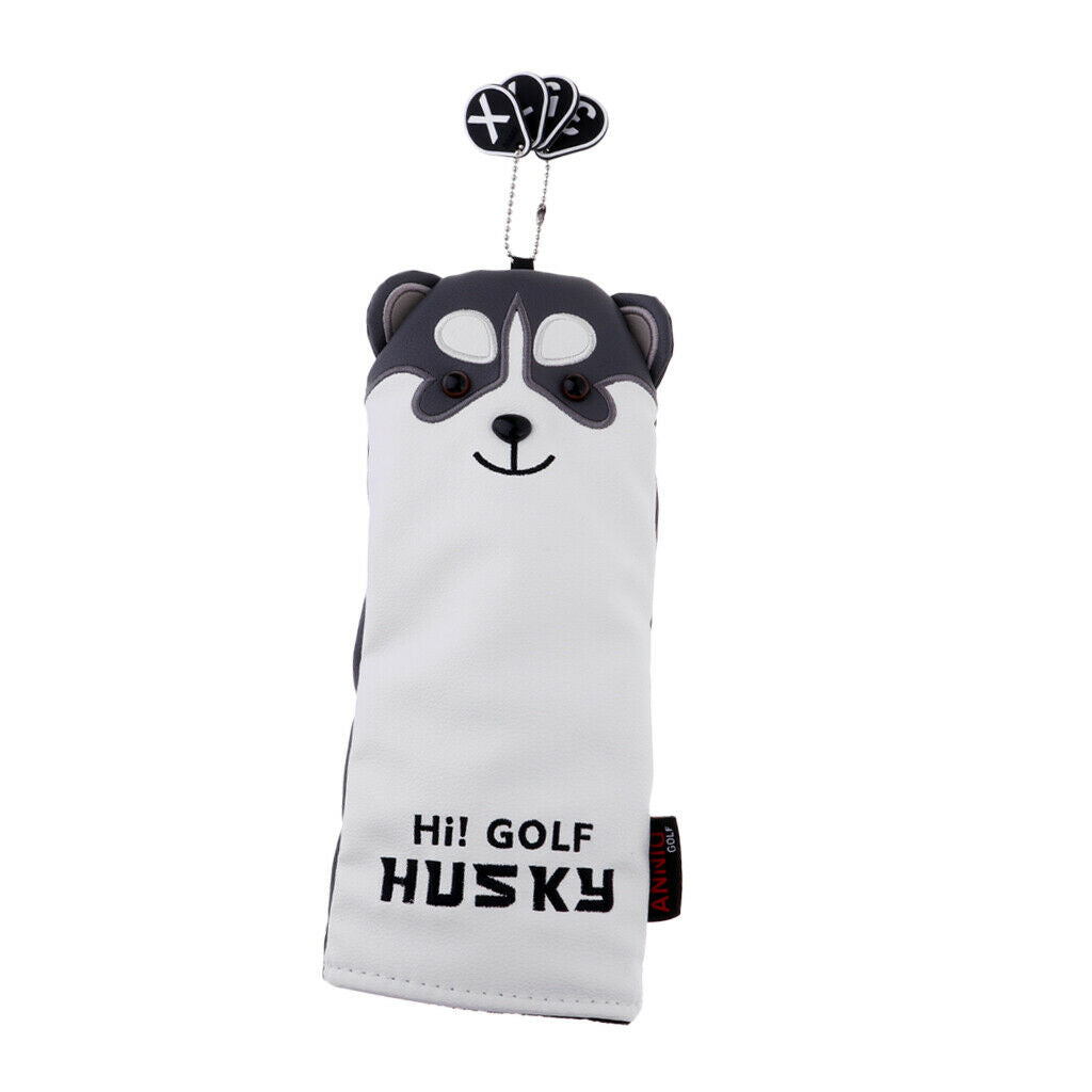 Golf Head Cover Driver Fairway Wood Covers Protector Bag Dog Pattern UT