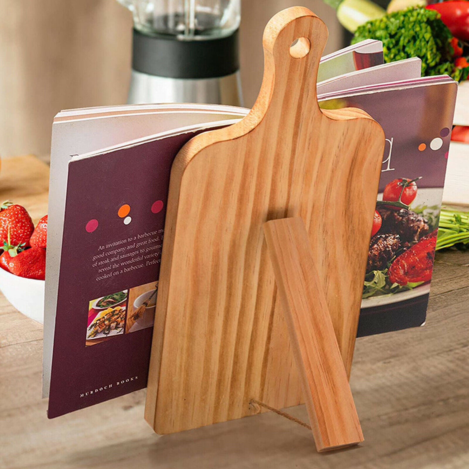 Wooden Cookbook Stand Recipe Display Holder Rack Bookrest Reading Rest