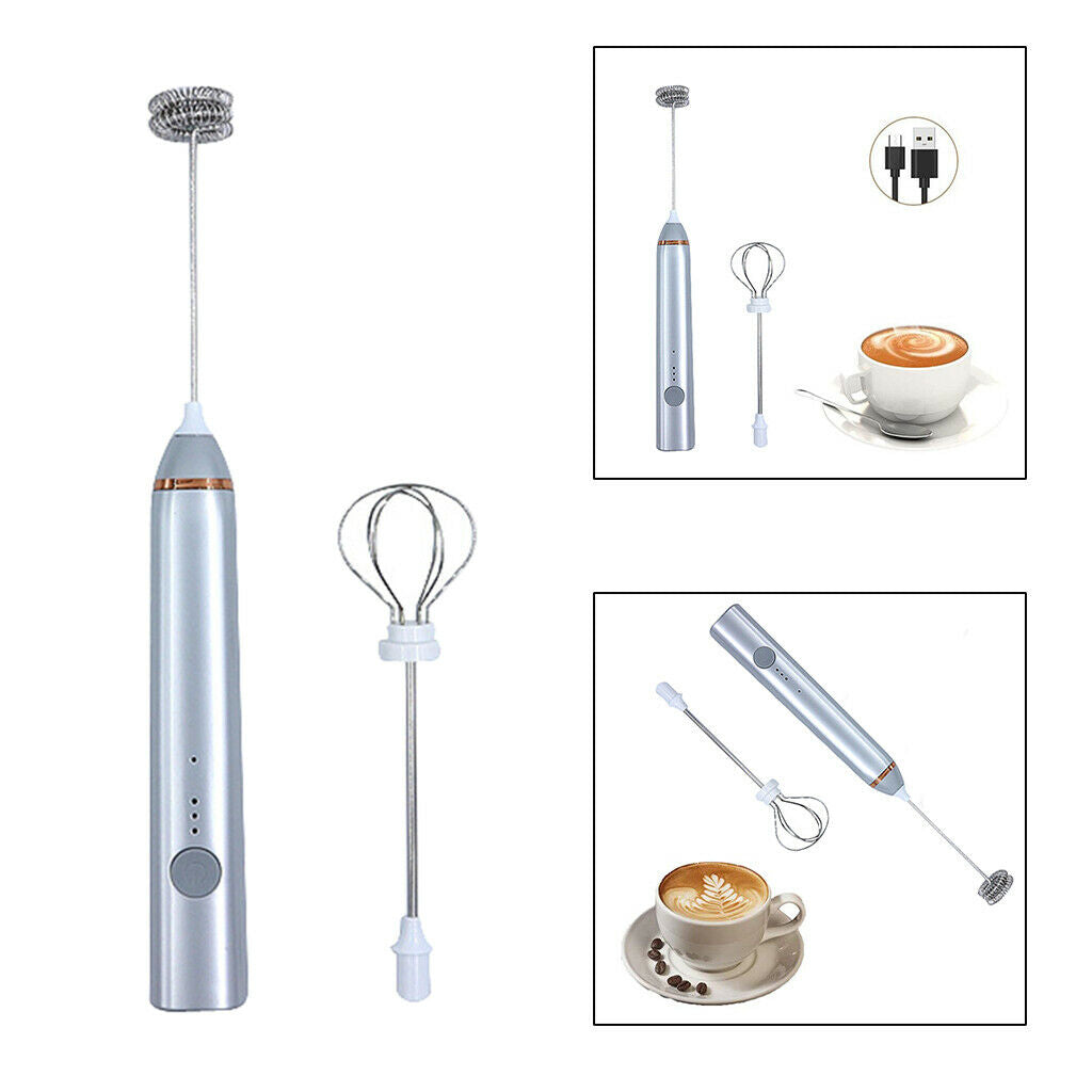 2-in-1 Handheld Electric Milk Frother Milk Foam Maker Latte Foamer Blender