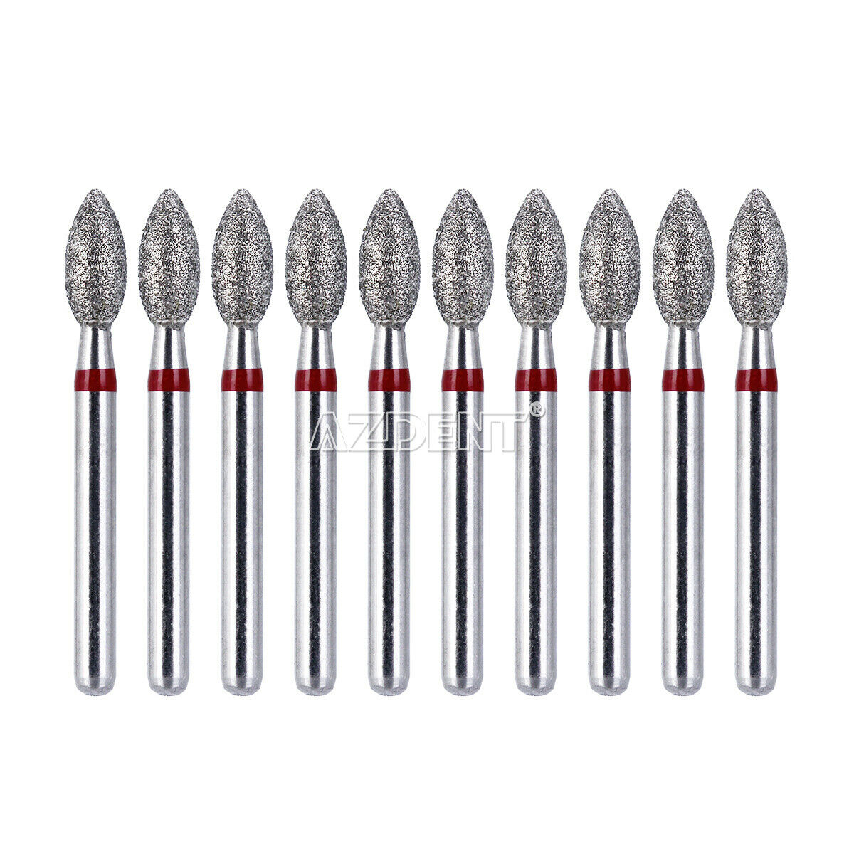 5 Boxes AZDENT Dental Diamond Burs Football #368-023F Fine Red