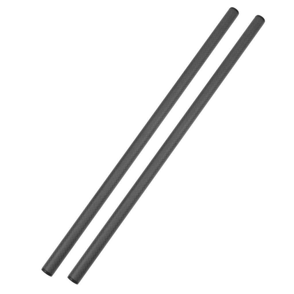 2 Pieces 40cm 16inch 15mm Carbon Fiber Rod for DSLR Camera Rig Rail System
