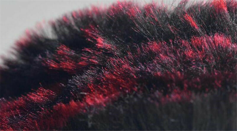 Warm Plush Steering Wheel Cover Black+Red Unicersal Breather Protective Case