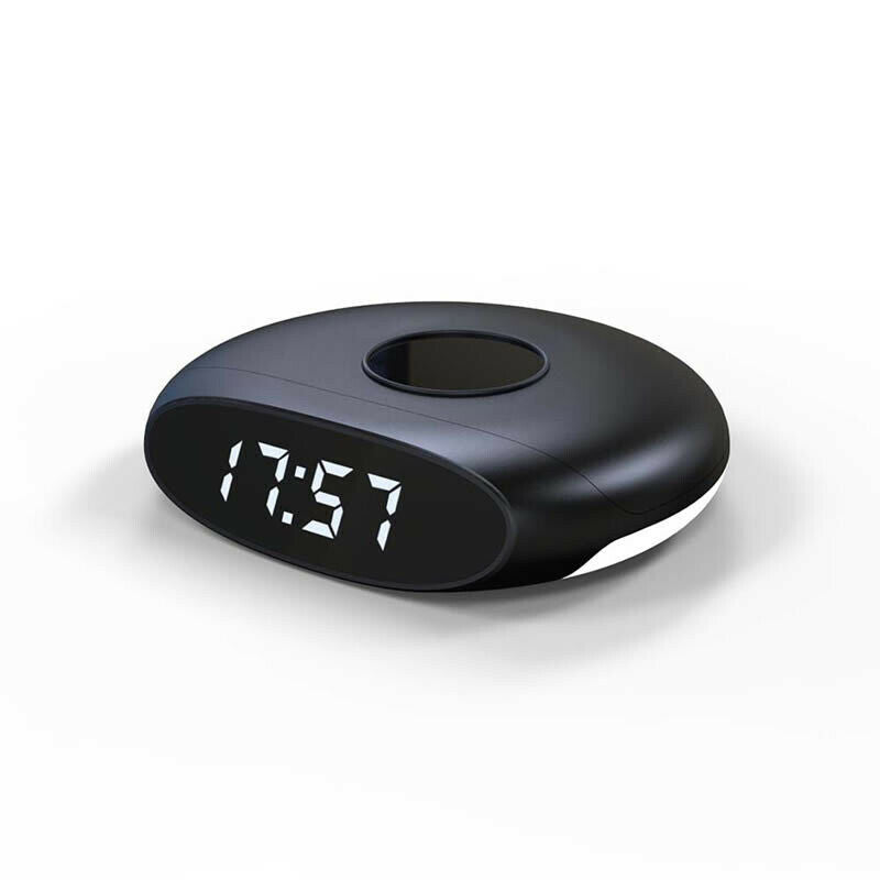 Multifunctional Wireless Charger Bedside Lamp Light with Clock Alarm Home Office