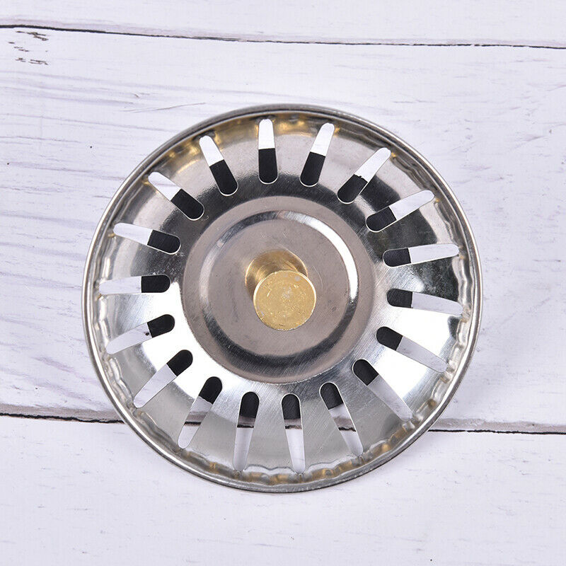 2pcs Kitchen Waste Stainless Steel Sink Strainer Plug Drain Filter Bask.l8