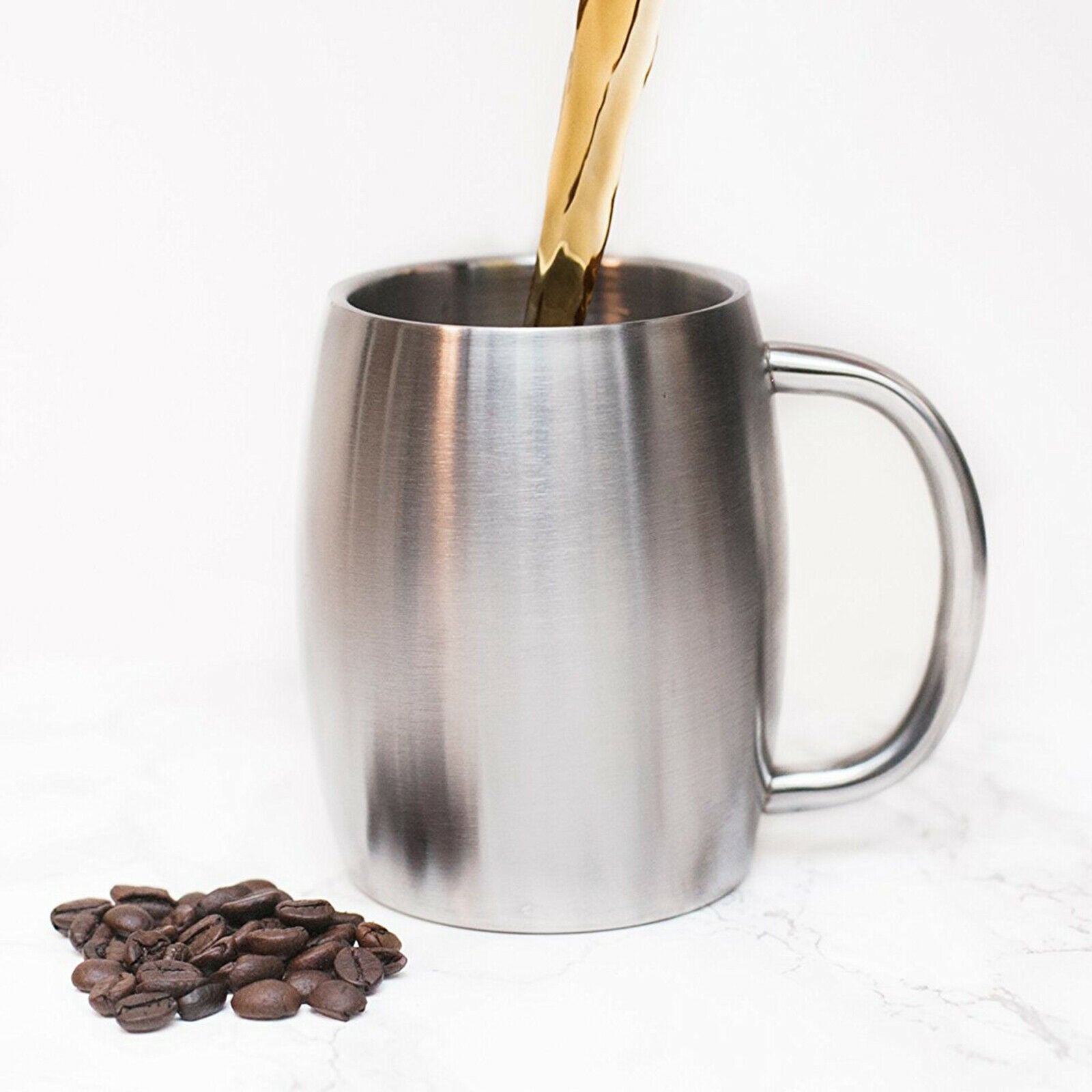 Camping Stainless Steel Coffee Mug Double Wall Insulated Tea Cup Spillproof