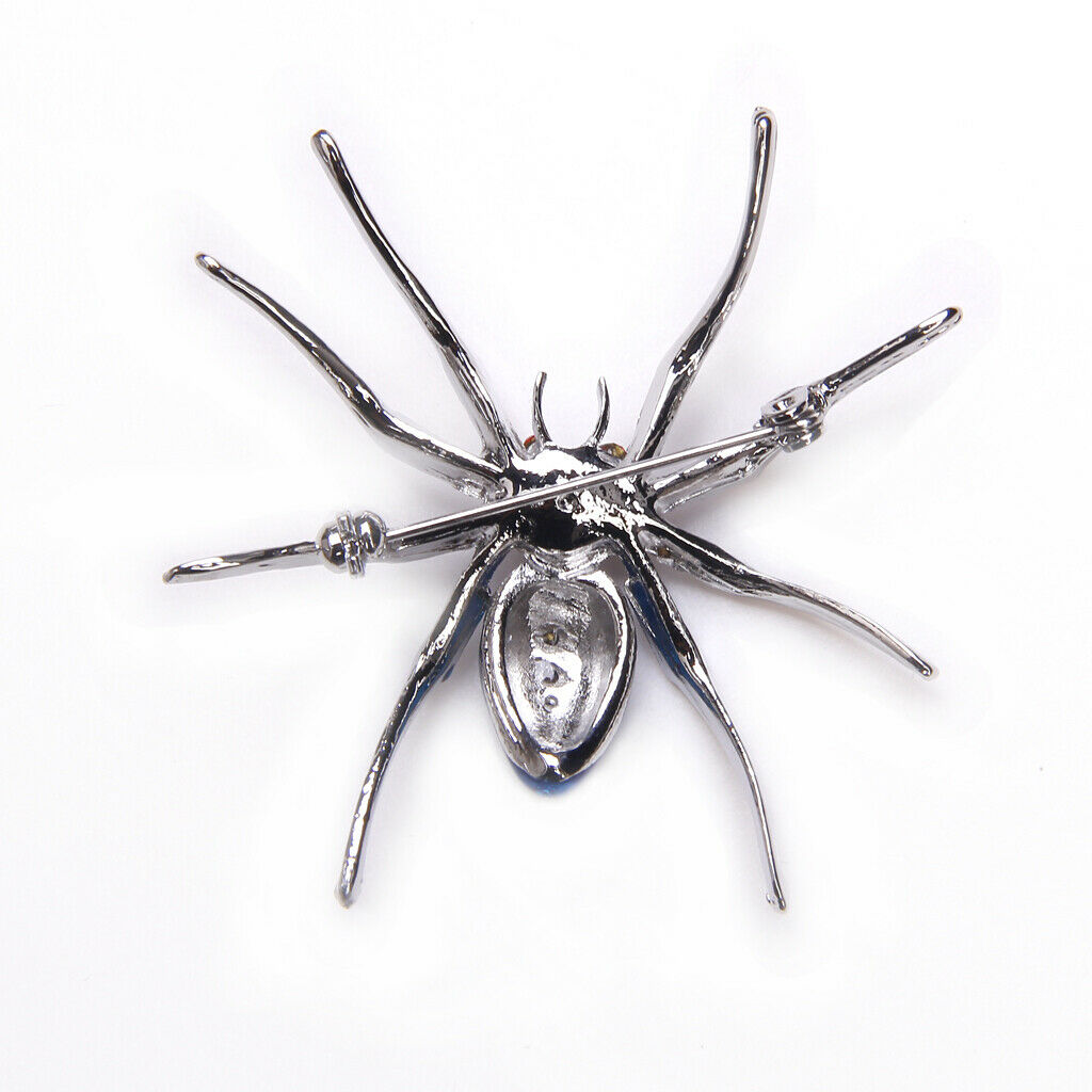 Shiny Dazzling Spider Clip Pin Brooch Colorful Rhinestones Bag Hat Art Decor
