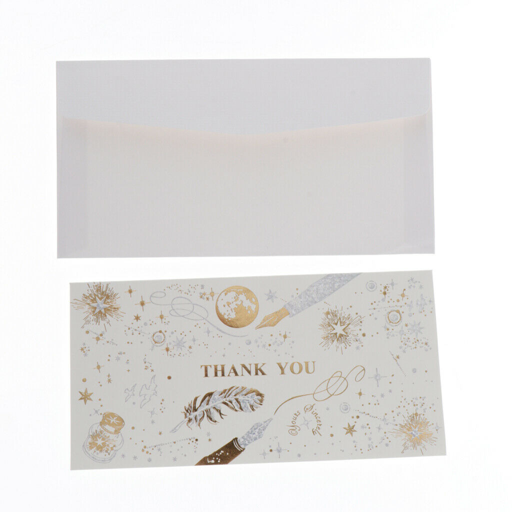 5 Pack Creative Thank You Cards Message Leaf Pattern Wedding Party Christmas