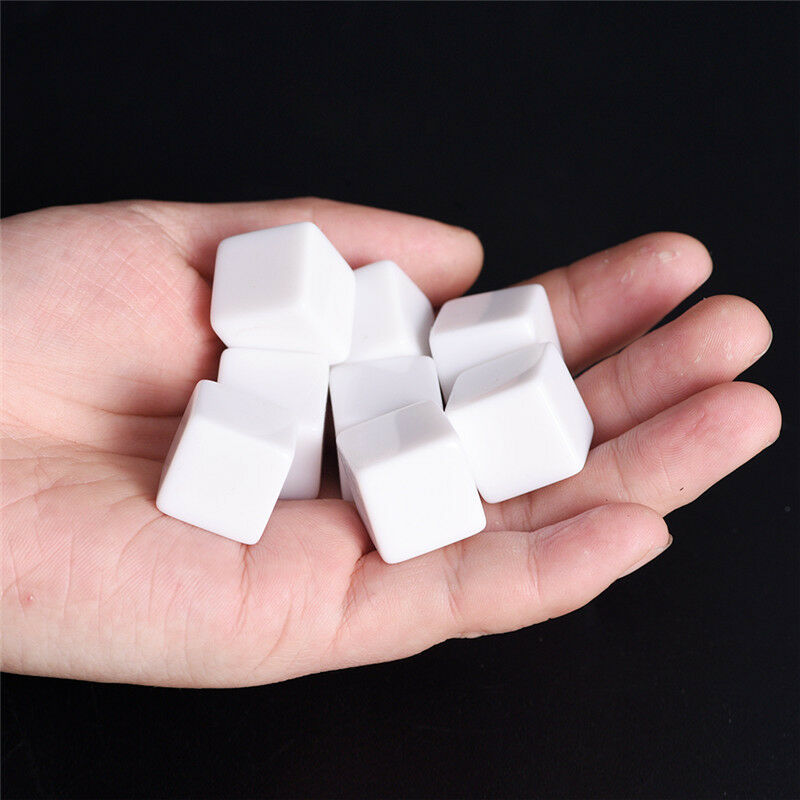 10pcs16mm blank white can write dice counting cubes square gaming diceJC.l8