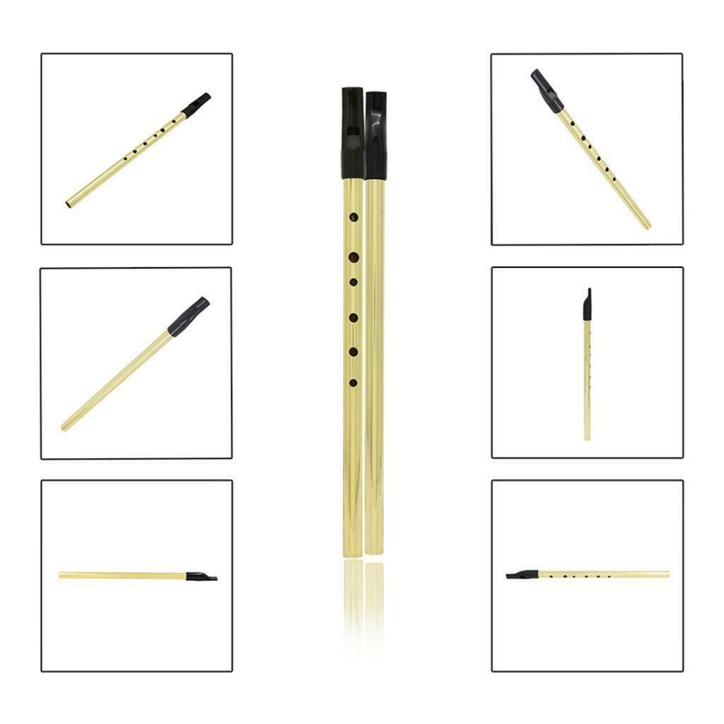 Metal Tin Whistle Irish D Flute Penny Whistle Six-holed Woodwind Golden Part