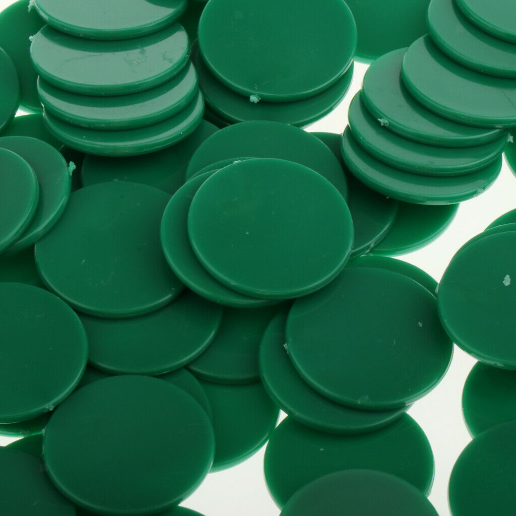 Lots 400 25mm Poker Chips Plastic Large Numbers Tokens Boundless Green