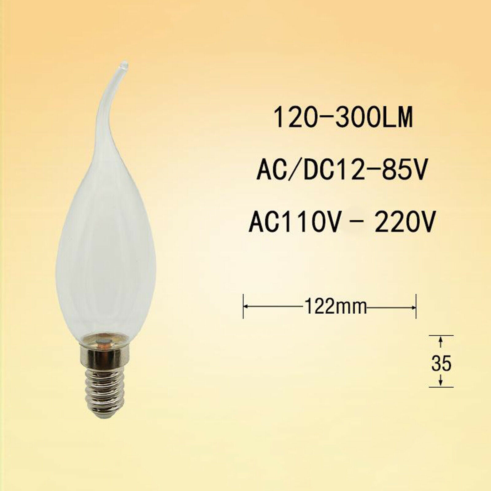 E14 Base Candle Light Bulb 220V Light Bulbs for Living Room 6500K Cool White