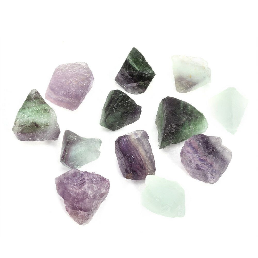 Beautiful Natural Fluorite Quartz Crystal Stones Rough Polished Gravel Specimen