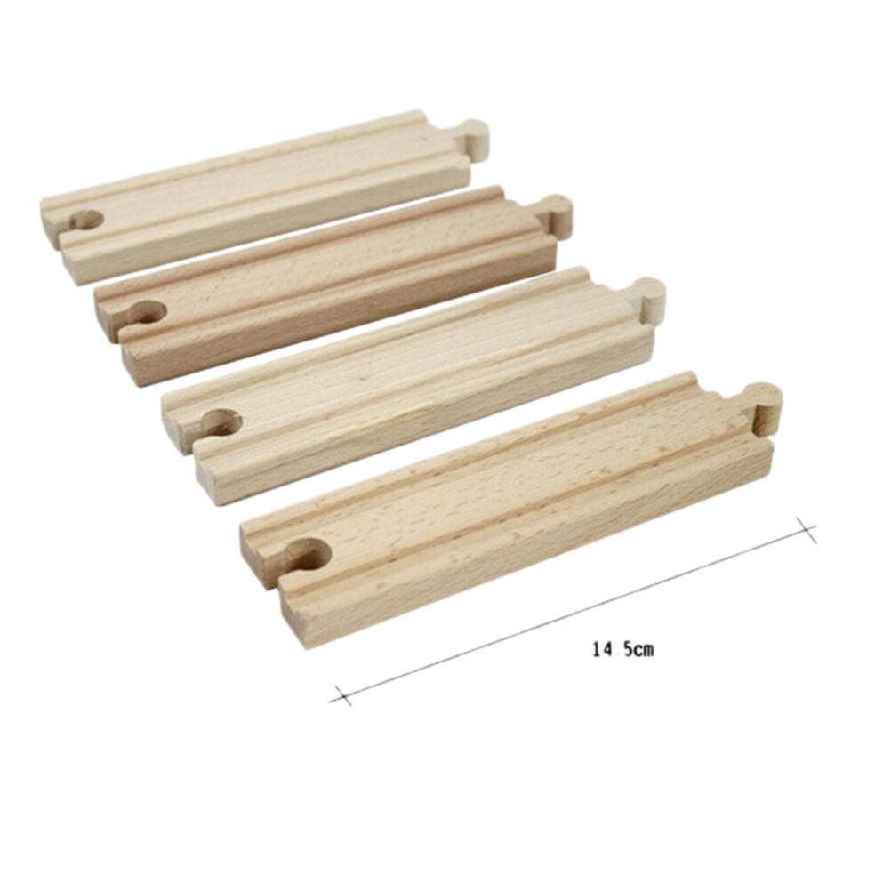 Wooden Train Straight Track Railway Accessorie Compatible All Major Brands.l8