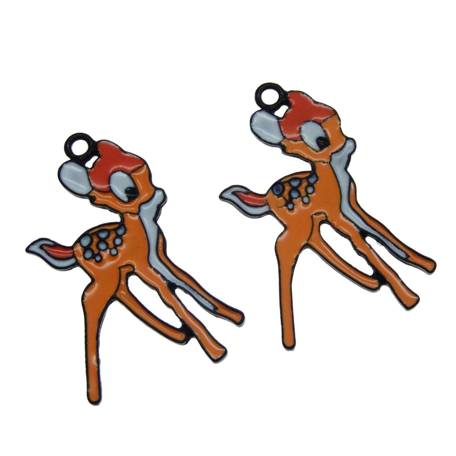 6 pcs Colorful Enamel Metal Deer Charms Pendants 35x19 mm Jewelry Accessories